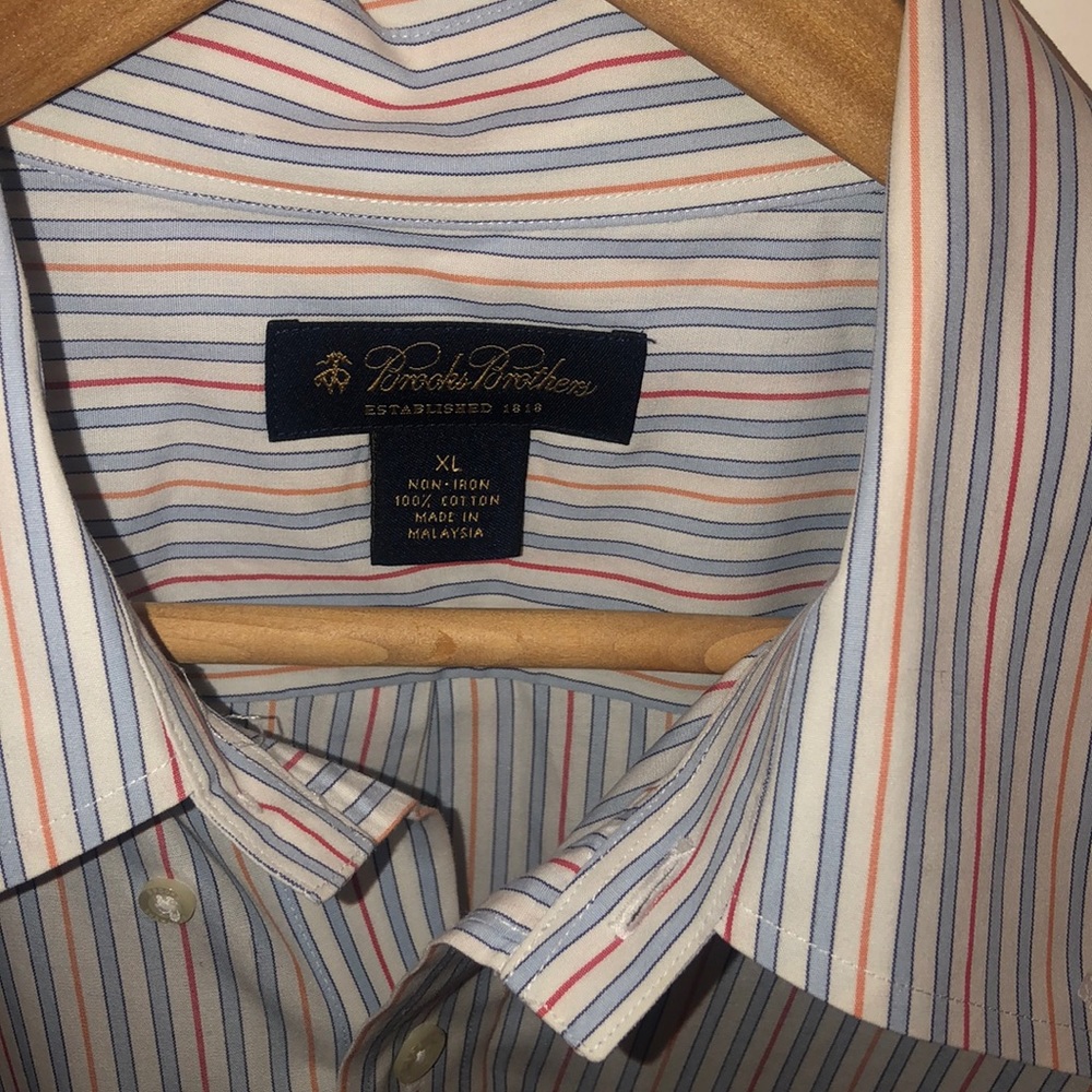 Brooks brothers blue striped dress shirt